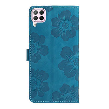For Huawei P40 lite 4G Flowers Imprinted PU Leather Stand Case Wallet Anti-drop Phone Cover