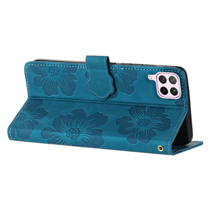 For Huawei P40 lite 4G Flowers Imprinted PU Leather Stand Case Wallet Anti-drop Phone Cover