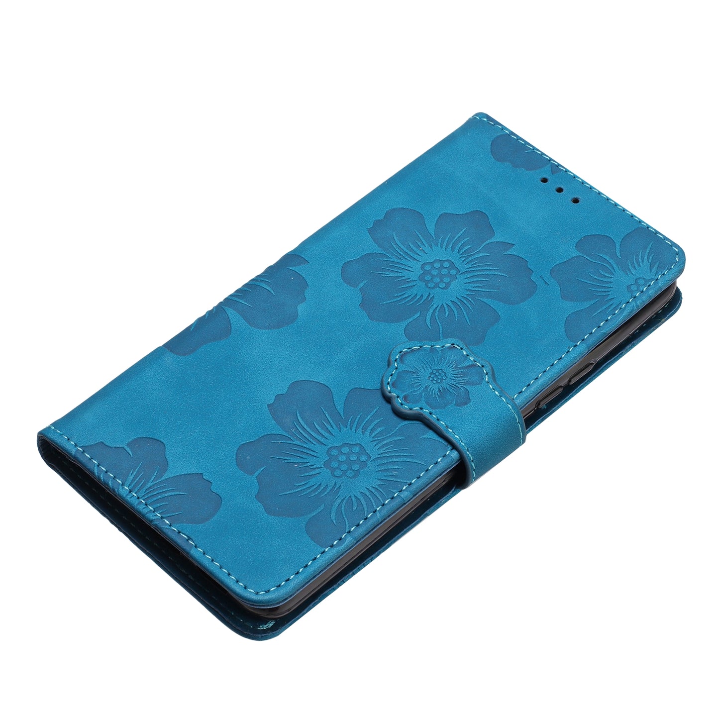 For Huawei P40 lite 4G Flowers Imprinted PU Leather Stand Case Wallet Anti-drop Phone Cover