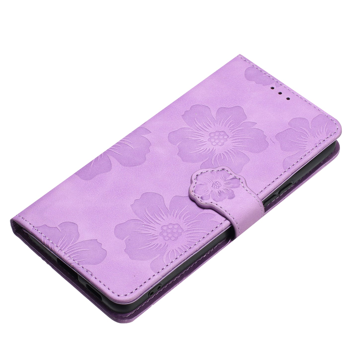 For Huawei P40 lite 4G Flowers Imprinted PU Leather Stand Case Wallet Anti-drop Phone Cover