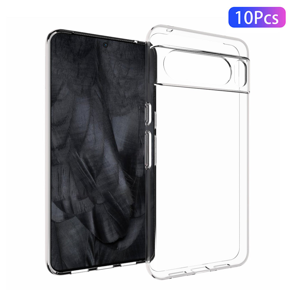 10Pcs / Pack For Google Pixel 8 Pro TPU Phone Case Inner Watermark-Free Clear Mobile Phone Cover