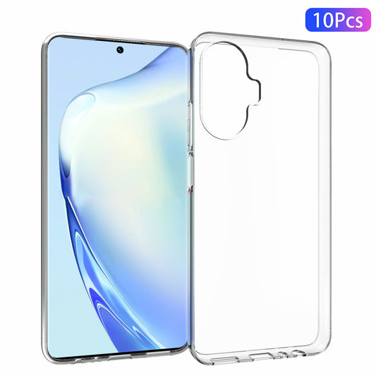 10Pcs / Pack Transparent TPU Phone Case for Realme C55 , Inner Watermark-Free Cell Phone Cover