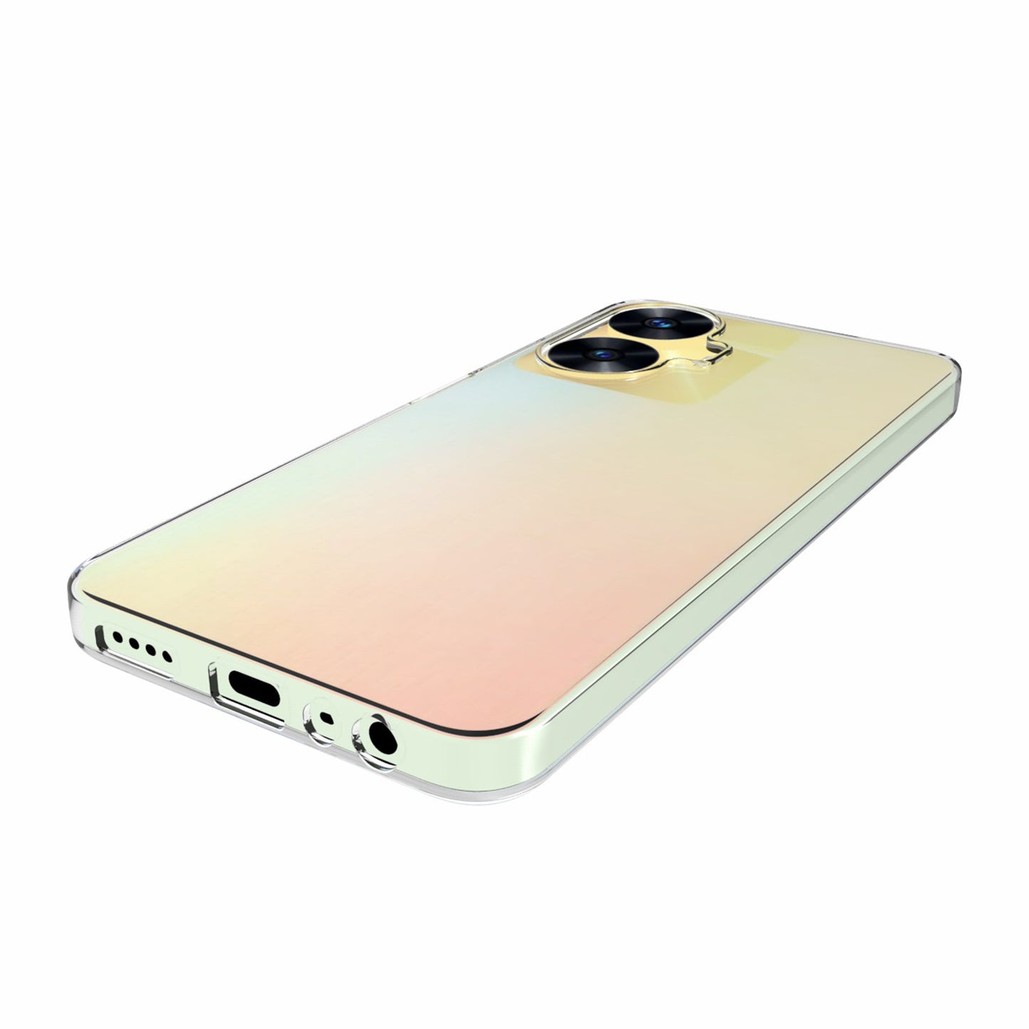 10Pcs / Pack Transparent TPU Phone Case for Realme C55 , Inner Watermark-Free Cell Phone Cover