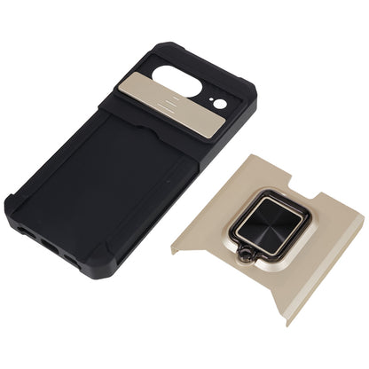 For Google Pixel 8 Card Holder Kickstand Phone Case Slide Lens Protection PC+TPU Phone Cover