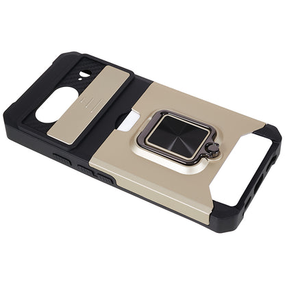 For Google Pixel 8 Card Holder Kickstand Phone Case Slide Lens Protection PC+TPU Phone Cover