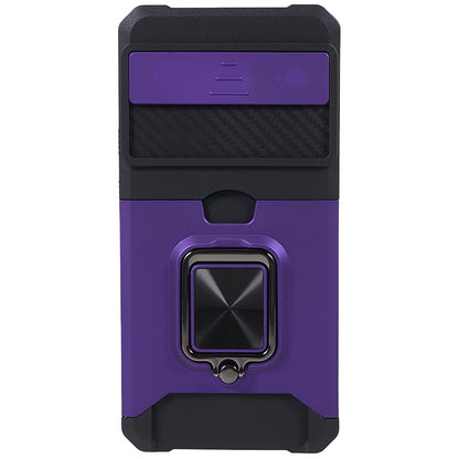 For Google Pixel 8 Card Holder Kickstand Phone Case Slide Lens Protection PC+TPU Phone Cover