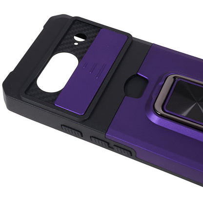 For Google Pixel 8 Card Holder Kickstand Phone Case Slide Lens Protection PC+TPU Phone Cover