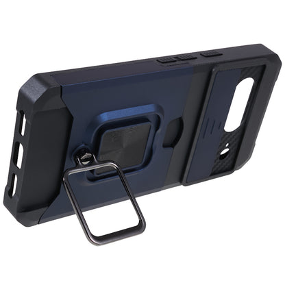 For Google Pixel 8 Card Holder Kickstand Phone Case Slide Lens Protection PC+TPU Phone Cover