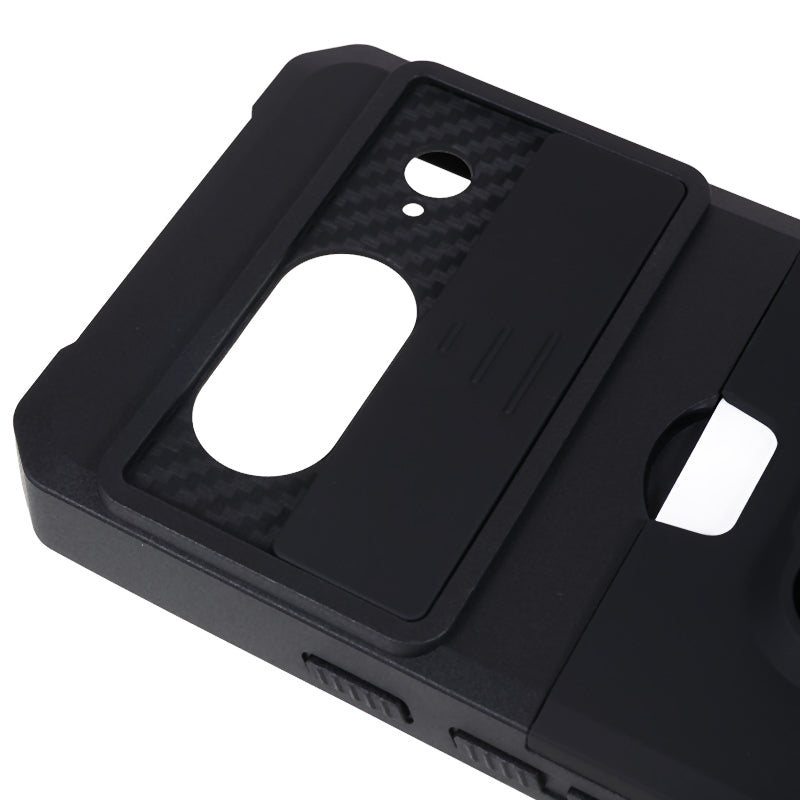 For Google Pixel 8 Card Holder Kickstand Phone Case Slide Lens Protection PC+TPU Phone Cover