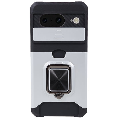 For Google Pixel 8 Card Holder Kickstand Phone Case Slide Lens Protection PC+TPU Phone Cover
