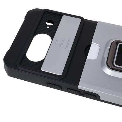 For Google Pixel 8 Card Holder Kickstand Phone Case Slide Lens Protection PC+TPU Phone Cover