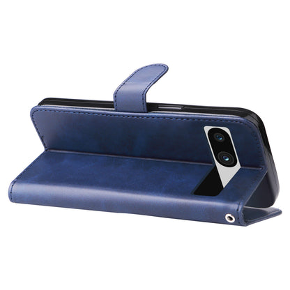 For Google Pixel 7a Calf Texture Leather Phone Case Zipper Pocket Wallet Flip Stand Cover