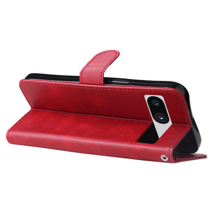 For Google Pixel 7a Calf Texture Leather Phone Case Zipper Pocket Wallet Flip Stand Cover