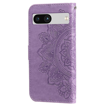 For Google Pixel 7a Anti-Scratch PU Leather Cover Case Flower Imprinting Phone Stand Wallet Phone Shell