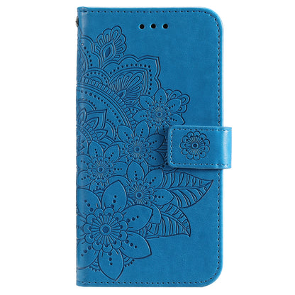 For Google Pixel 7a Anti-Scratch PU Leather Cover Case Flower Imprinting Phone Stand Wallet Phone Shell