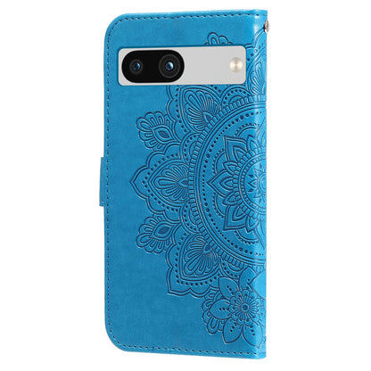 For Google Pixel 7a Anti-Scratch PU Leather Cover Case Flower Imprinting Phone Stand Wallet Phone Shell
