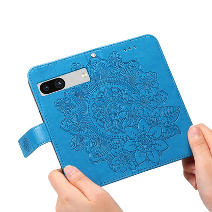 For Google Pixel 7a Anti-Scratch PU Leather Cover Case Flower Imprinting Phone Stand Wallet Phone Shell