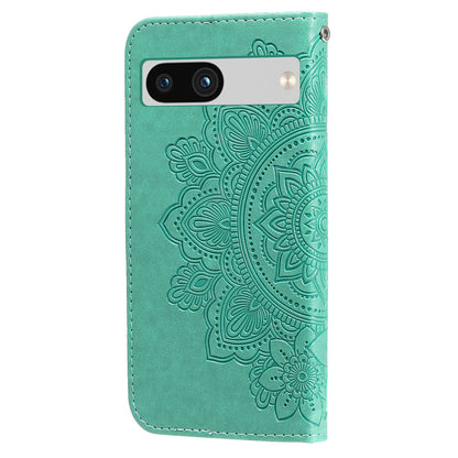 For Google Pixel 7a Anti-Scratch PU Leather Cover Case Flower Imprinting Phone Stand Wallet Phone Shell