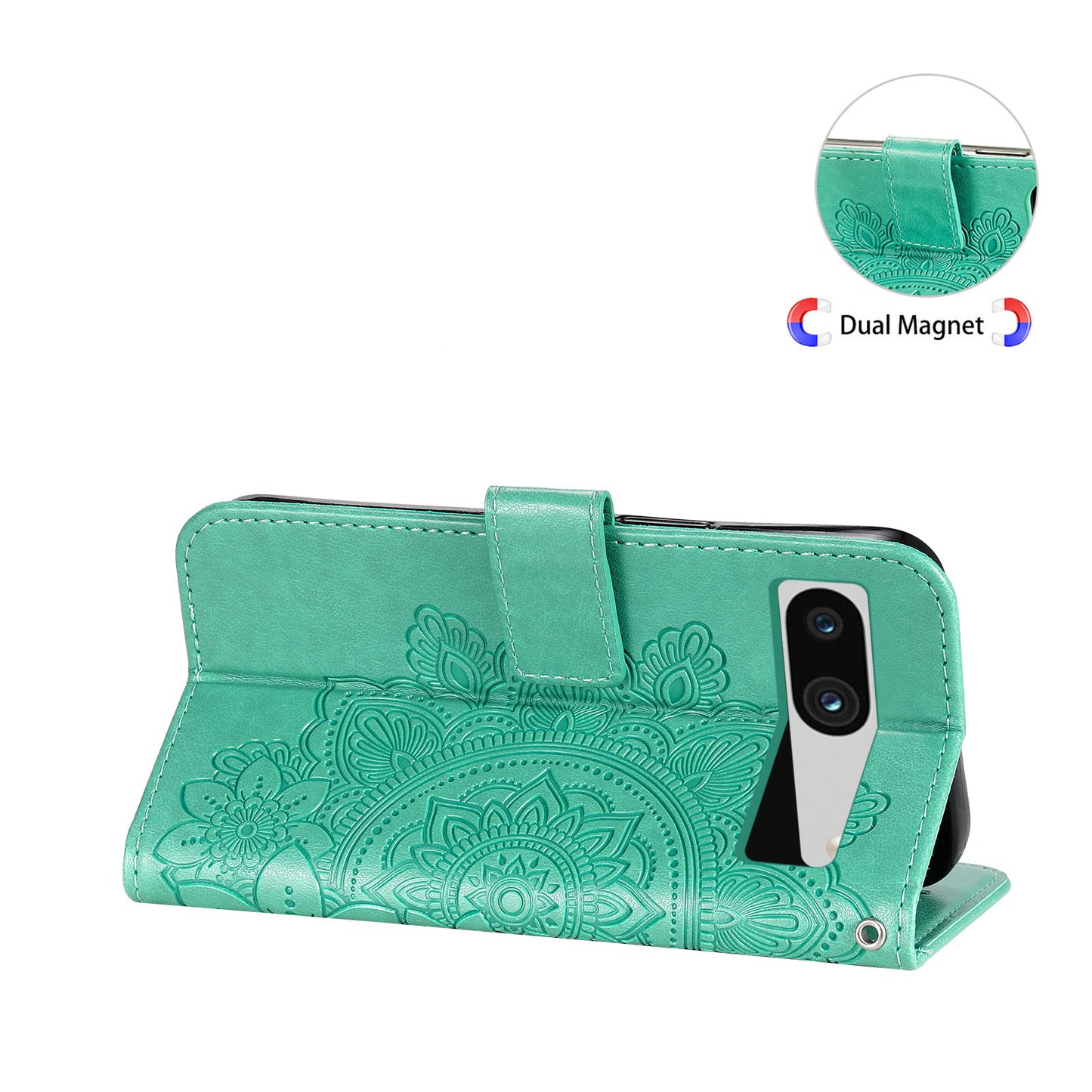 For Google Pixel 7a Anti-Scratch PU Leather Cover Case Flower Imprinting Phone Stand Wallet Phone Shell