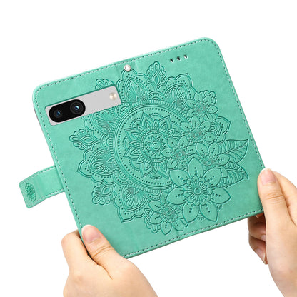 For Google Pixel 7a Anti-Scratch PU Leather Cover Case Flower Imprinting Phone Stand Wallet Phone Shell