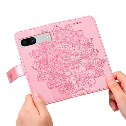 For Google Pixel 7a Anti-Scratch PU Leather Cover Case Flower Imprinting Phone Stand Wallet Phone Shell