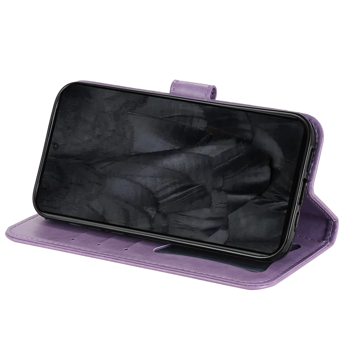 For Google Pixel 8 Pro Imprinting Flower Cell Phone Stand Wallet Shell PU Leather Cover Case