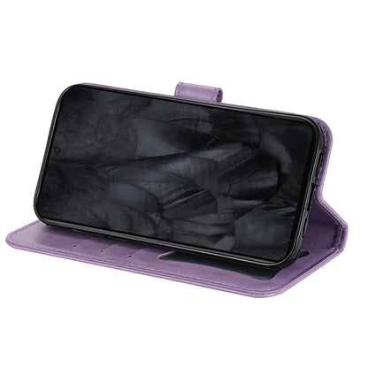 For Google Pixel 8 Pro Imprinting Flower Cell Phone Stand Wallet Shell PU Leather Cover Case