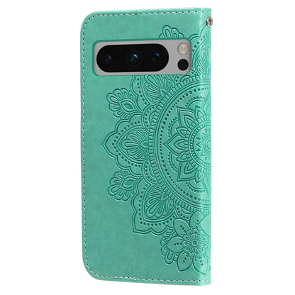 For Google Pixel 8 Pro Imprinting Flower Cell Phone Stand Wallet Shell PU Leather Cover Case