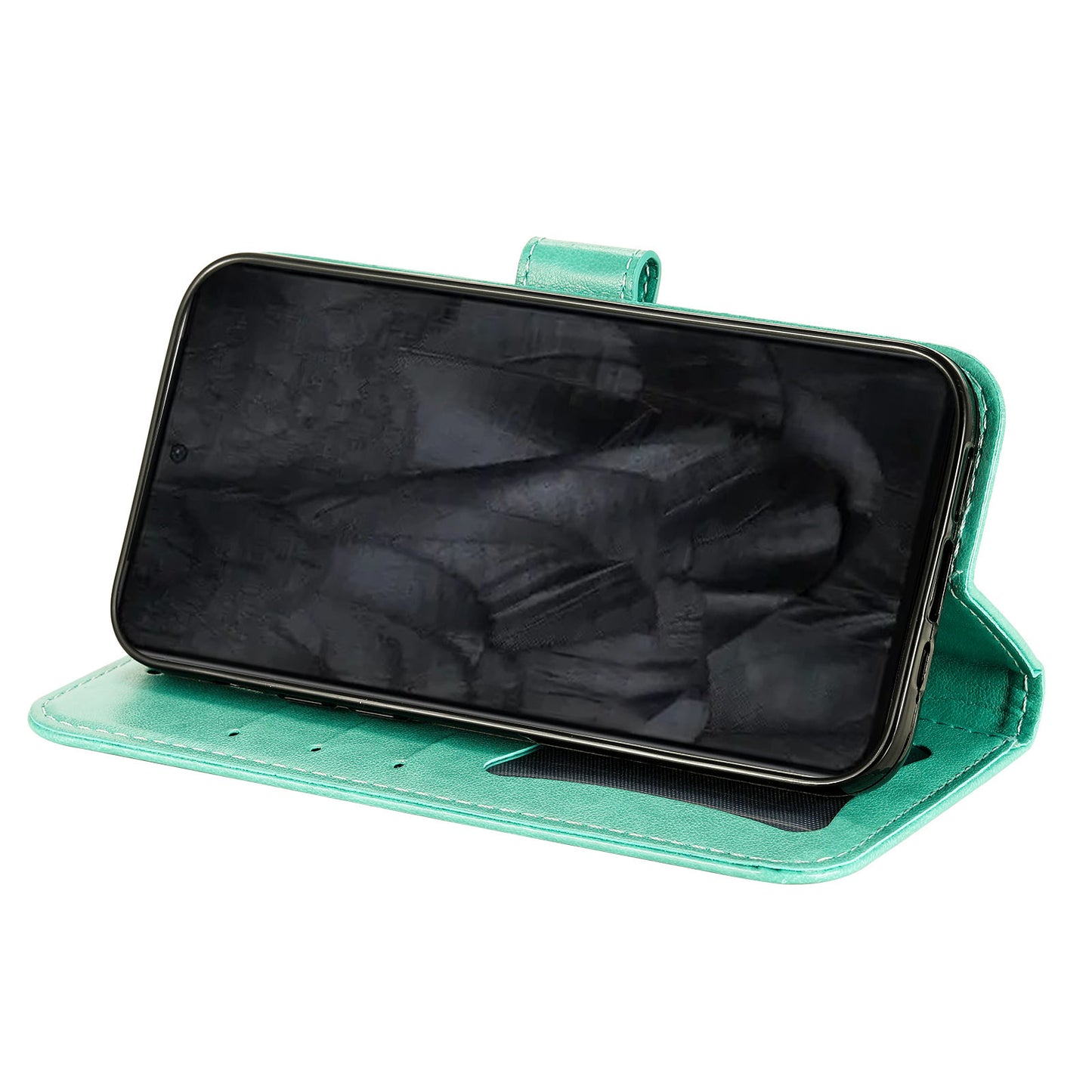 For Google Pixel 8 Pro Imprinting Flower Cell Phone Stand Wallet Shell PU Leather Cover Case