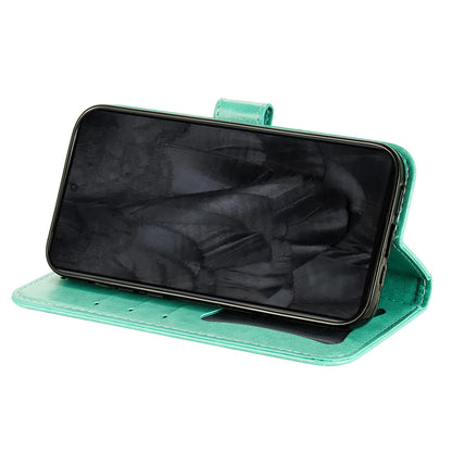 For Google Pixel 8 Pro Imprinting Flower Cell Phone Stand Wallet Shell PU Leather Cover Case