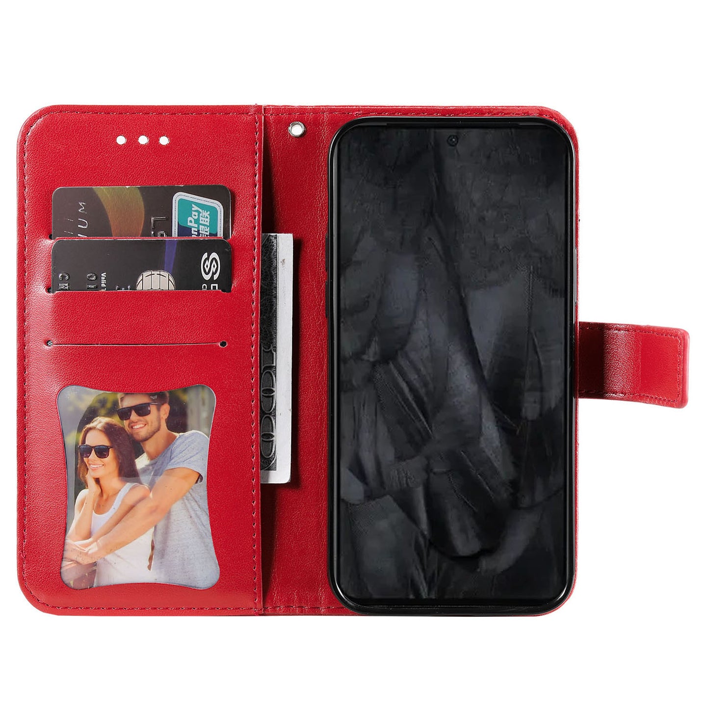 For Google Pixel 8 Pro Imprinting Flower Cell Phone Stand Wallet Shell PU Leather Cover Case