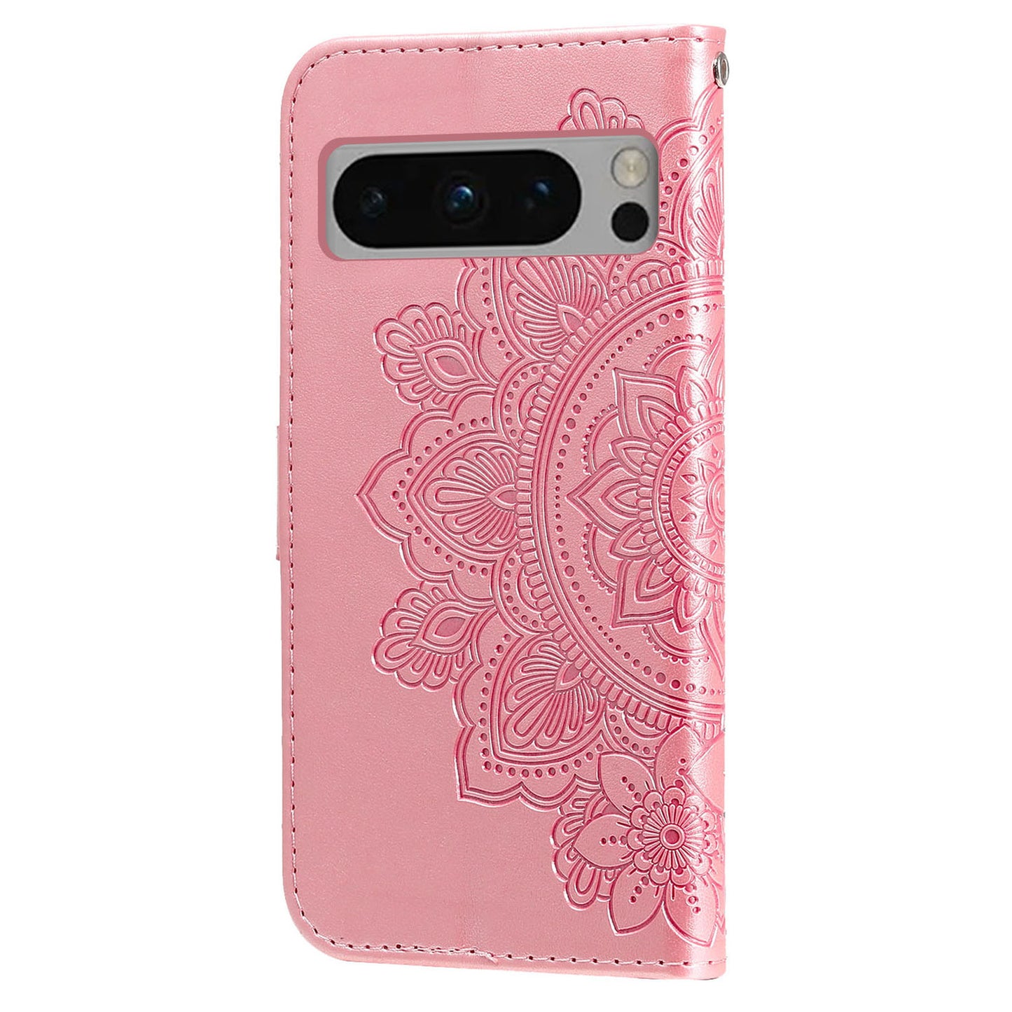 For Google Pixel 8 Pro Imprinting Flower Cell Phone Stand Wallet Shell PU Leather Cover Case
