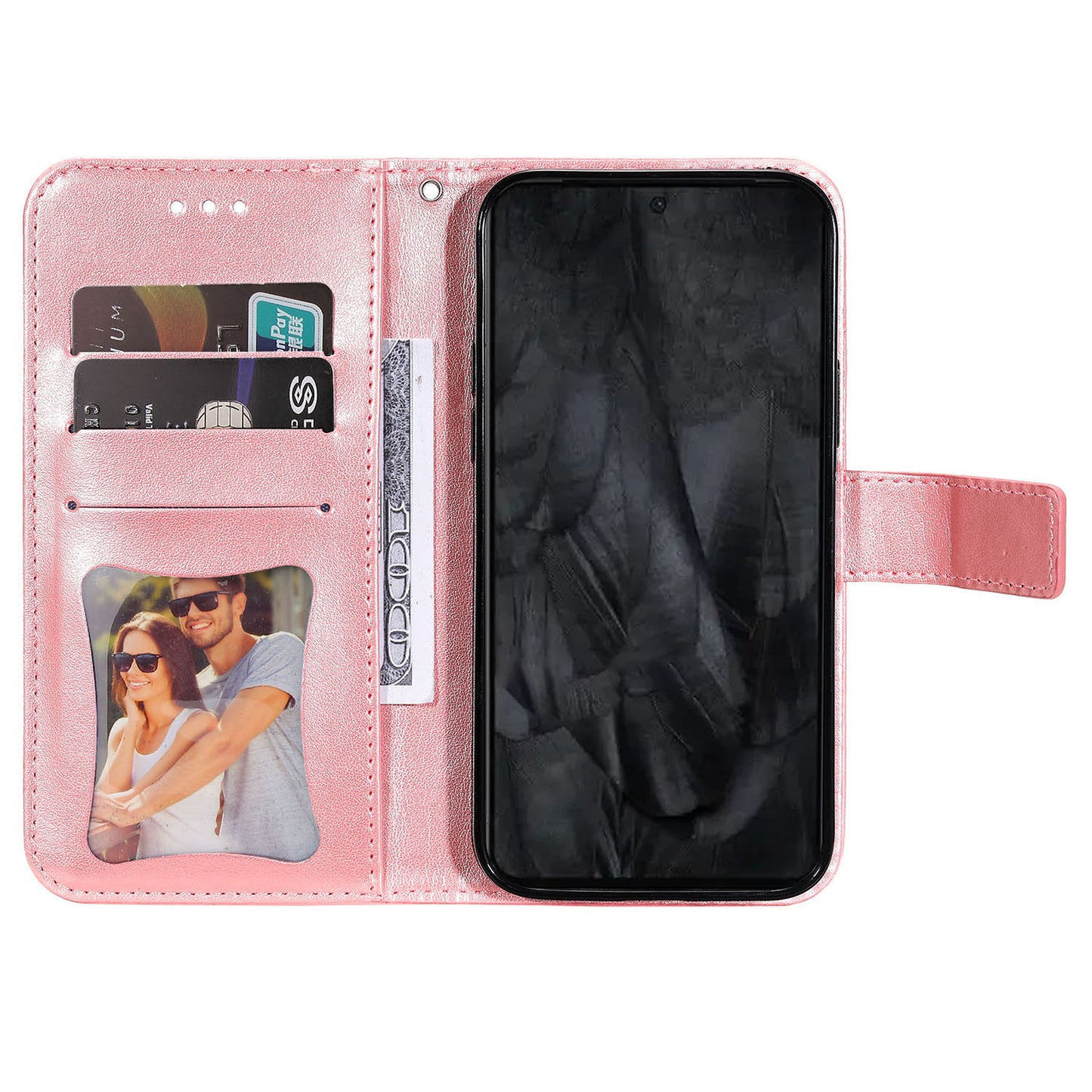 For Google Pixel 8 Pro Imprinting Flower Cell Phone Stand Wallet Shell PU Leather Cover Case