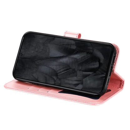 For Google Pixel 8 Pro Imprinting Flower Cell Phone Stand Wallet Shell PU Leather Cover Case