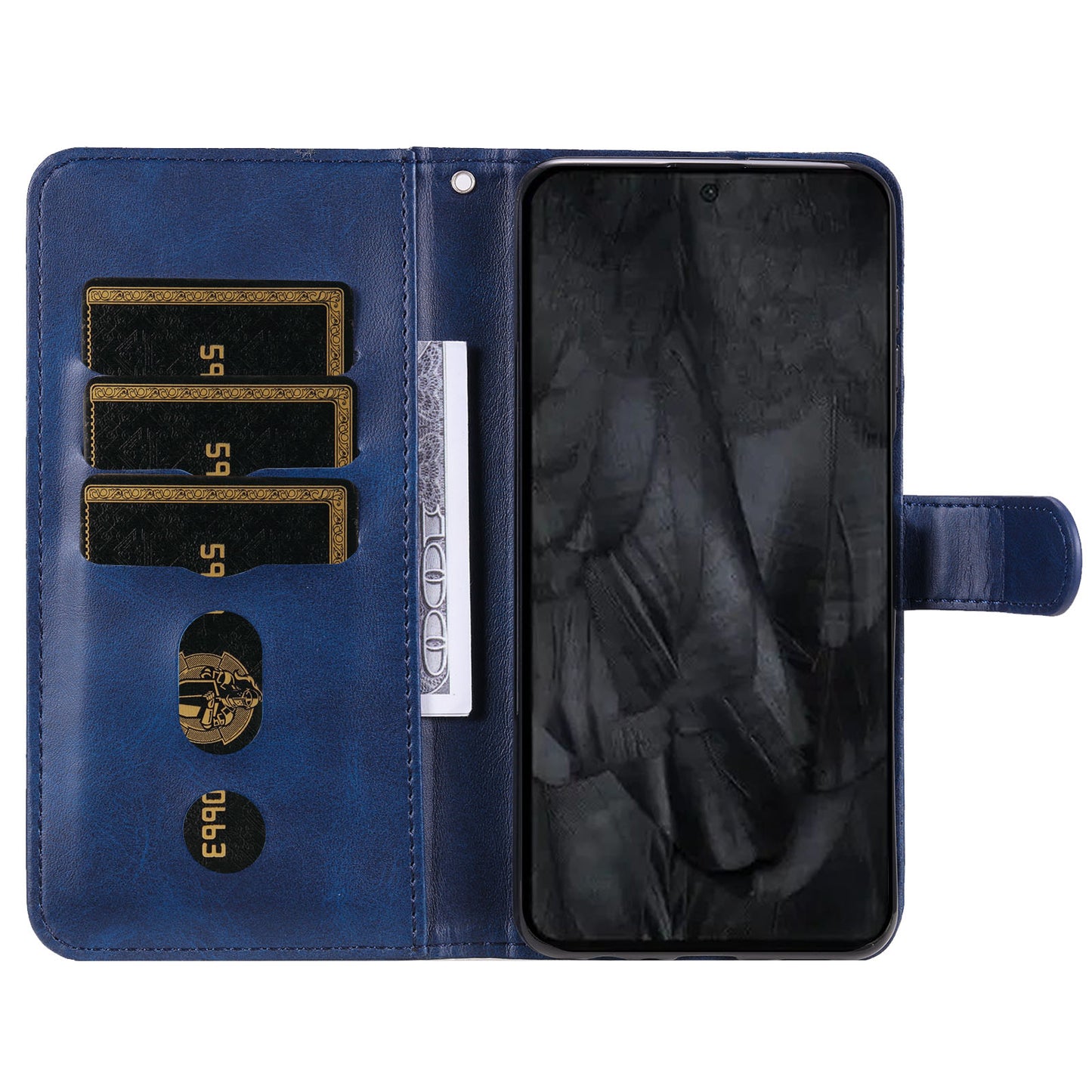 For Google Pixel 8 Pro Calf Texture Phone Case Zipper Pocket Leather Wallet Stand Cover