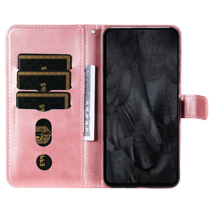 For Google Pixel 8 Pro Calf Texture Phone Case Zipper Pocket Leather Wallet Stand Cover