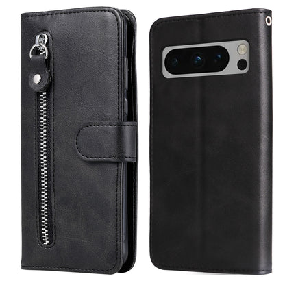 For Google Pixel 8 Pro Calf Texture Phone Case Zipper Pocket Leather Wallet Stand Cover