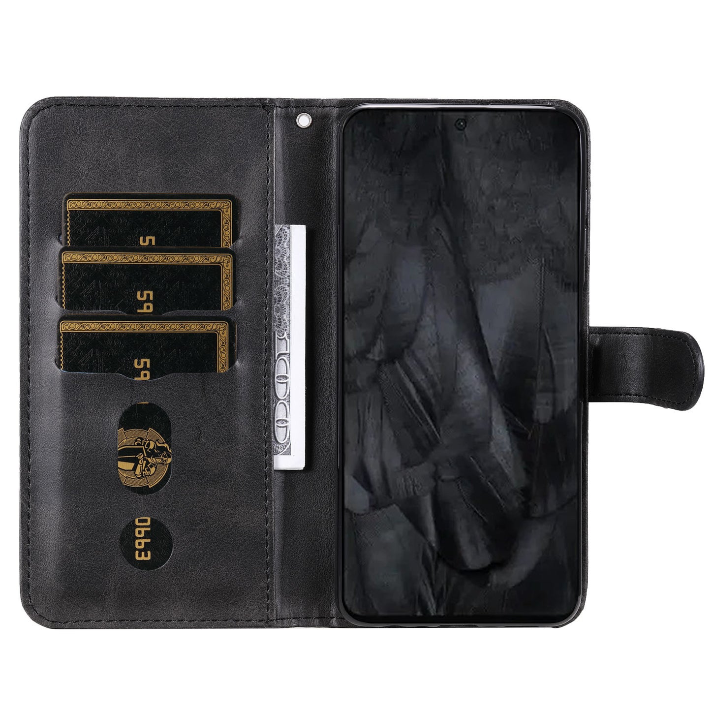 For Google Pixel 8 Pro Calf Texture Phone Case Zipper Pocket Leather Wallet Stand Cover