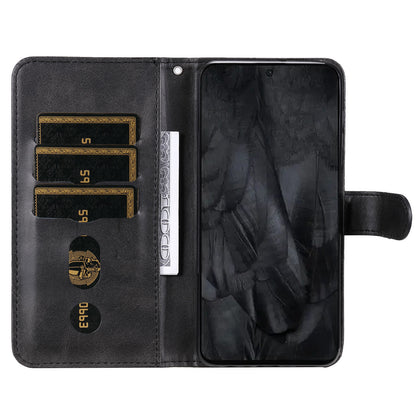 For Google Pixel 8 Pro Calf Texture Phone Case Zipper Pocket Leather Wallet Stand Cover