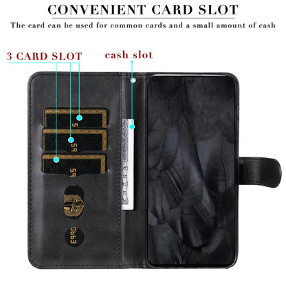 For Google Pixel 8 Pro Calf Texture Phone Case Zipper Pocket Leather Wallet Stand Cover