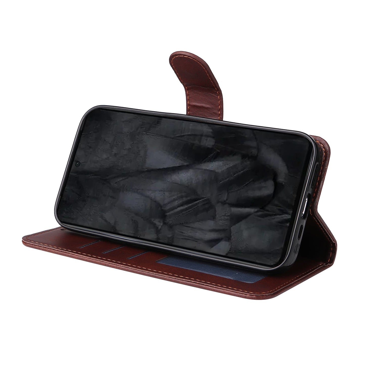 For Google Pixel 8 Pro Calf Texture Wallet Stand Flip Cover PU Leather Phone Case with Strap