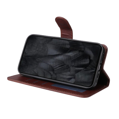 For Google Pixel 8 Pro Calf Texture Wallet Stand Flip Cover PU Leather Phone Case with Strap