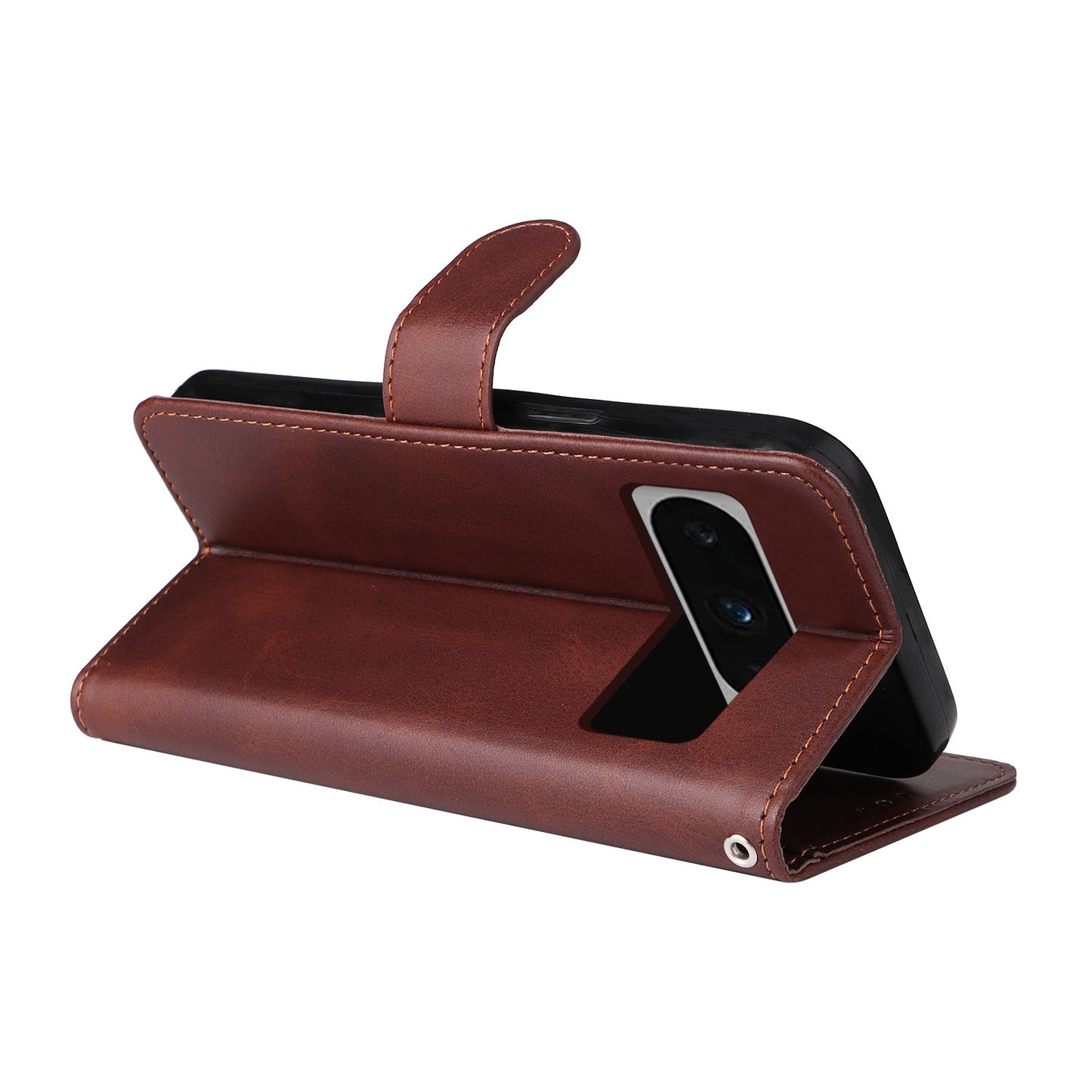 For Google Pixel 8 Pro Calf Texture Wallet Stand Flip Cover PU Leather Phone Case with Strap