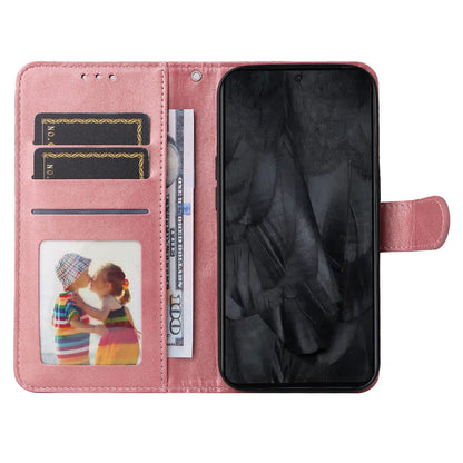 For Google Pixel 8 Pro Calf Texture Wallet Stand Flip Cover PU Leather Phone Case with Strap