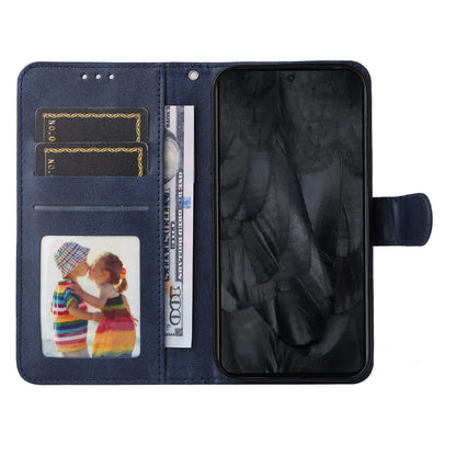 For Google Pixel 8 Pro Calf Texture Wallet Stand Flip Cover PU Leather Phone Case with Strap