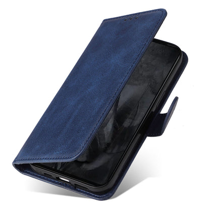 For Google Pixel 8 Pro Calf Texture Wallet Stand Flip Cover PU Leather Phone Case with Strap