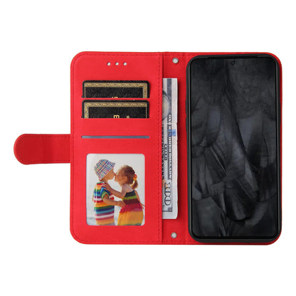 For Google Pixel 8 Pro Imprinted Lines PU Leather Wallet Phone Case Stand Cover Skin-touch Feeling Phone Shell