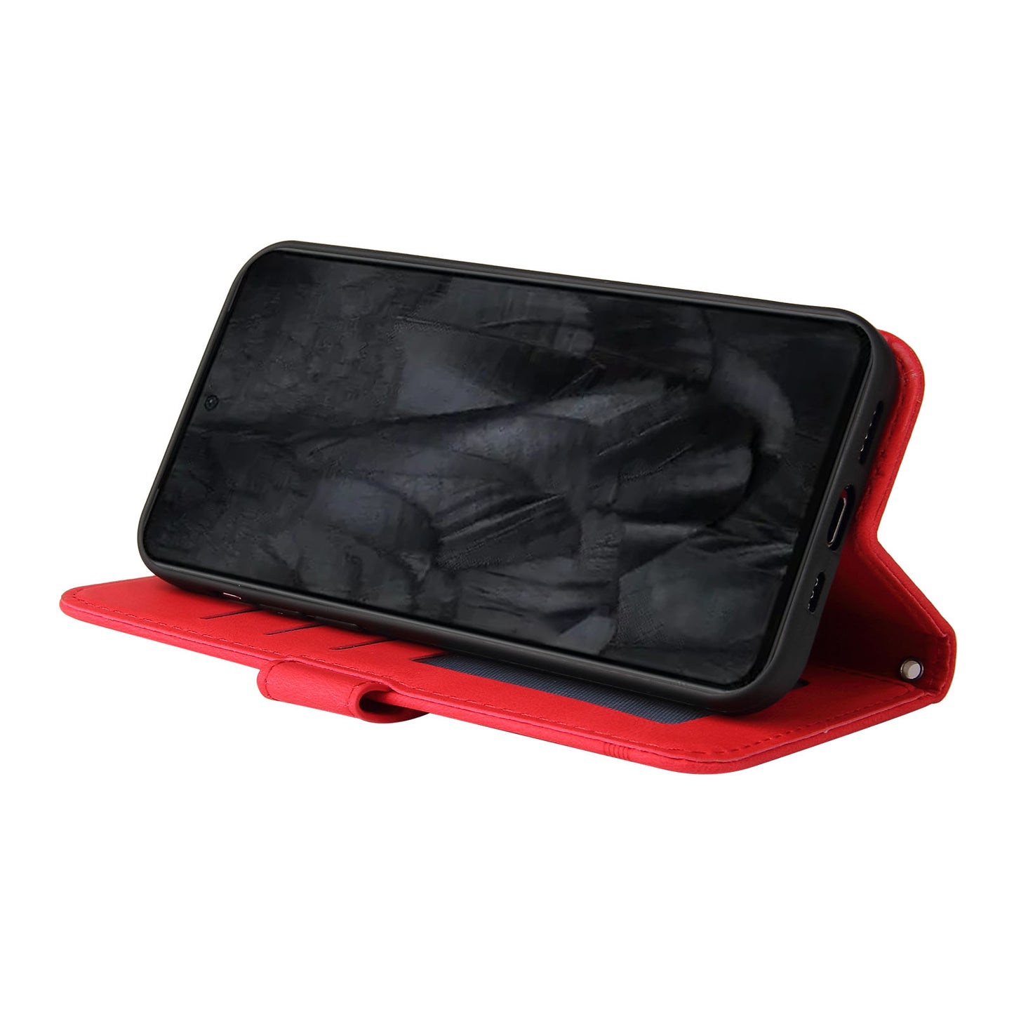 For Google Pixel 8 Pro Imprinted Lines PU Leather Wallet Phone Case Stand Cover Skin-touch Feeling Phone Shell