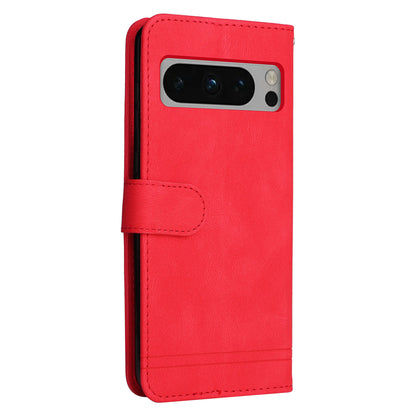 For Google Pixel 8 Pro Imprinted Lines PU Leather Wallet Phone Case Stand Cover Skin-touch Feeling Phone Shell