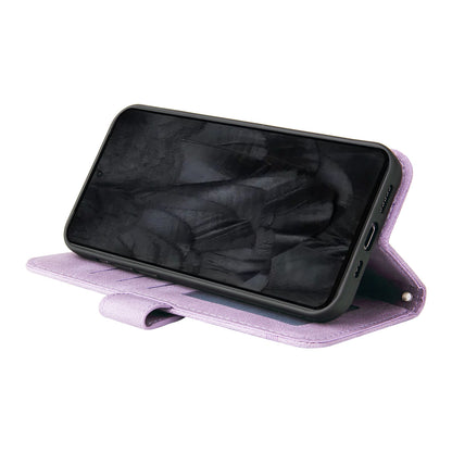 For Google Pixel 8 Pro Imprinted Lines PU Leather Wallet Phone Case Stand Cover Skin-touch Feeling Phone Shell